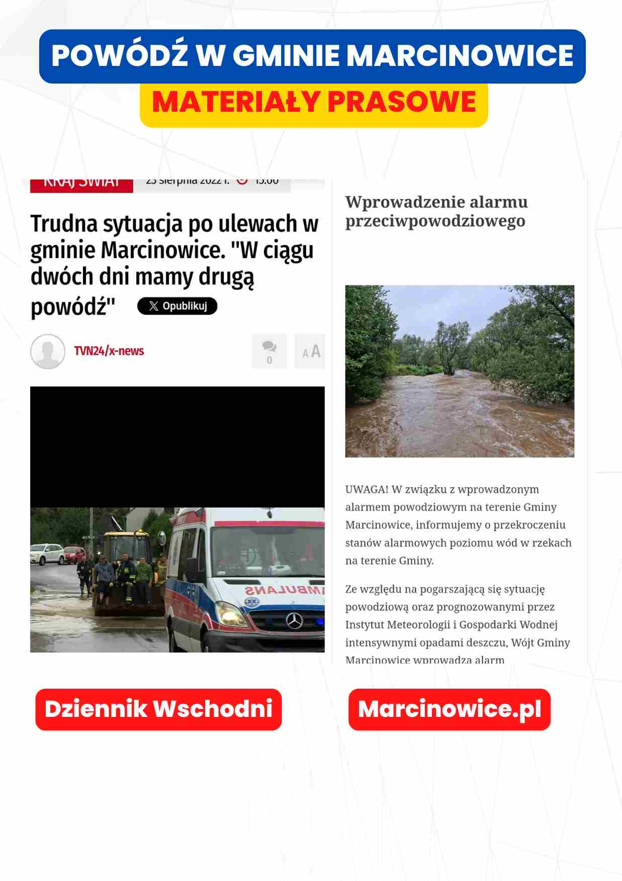 Materiał prasowy: TVN24 i komunikat gminy